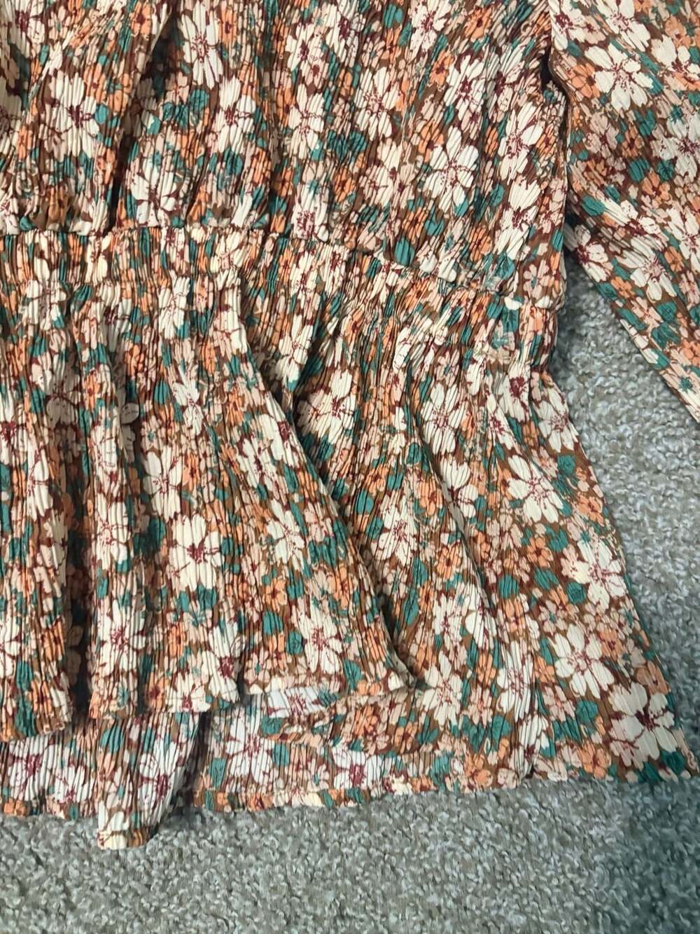 Hayden Los Angeles Boho Cottagecore Floral Smocked Peplum Blouse Plus Size 2XL - Picture 3 of 5